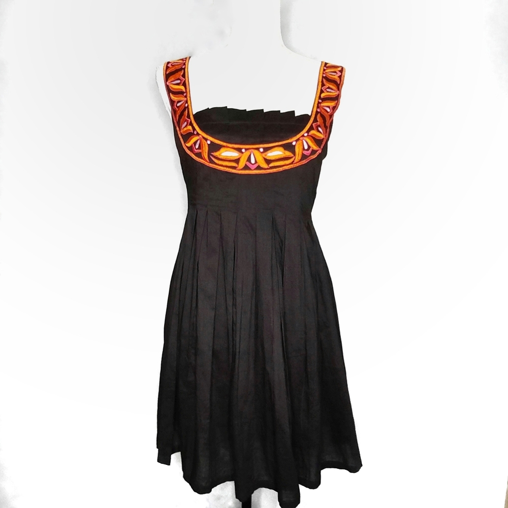 Anthropologie, Viola Brown A line Cotton Dress